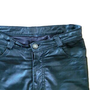 AzaBaChe - Genuine Leather Woman Pants in Black 27" Waist 28" Inseam 10" Rise